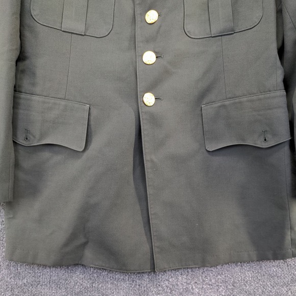 U.S. Army Men's Serge Green Dress Coat Size 42R Poly Wool Blend Military Uniform - Picture 10 of 13